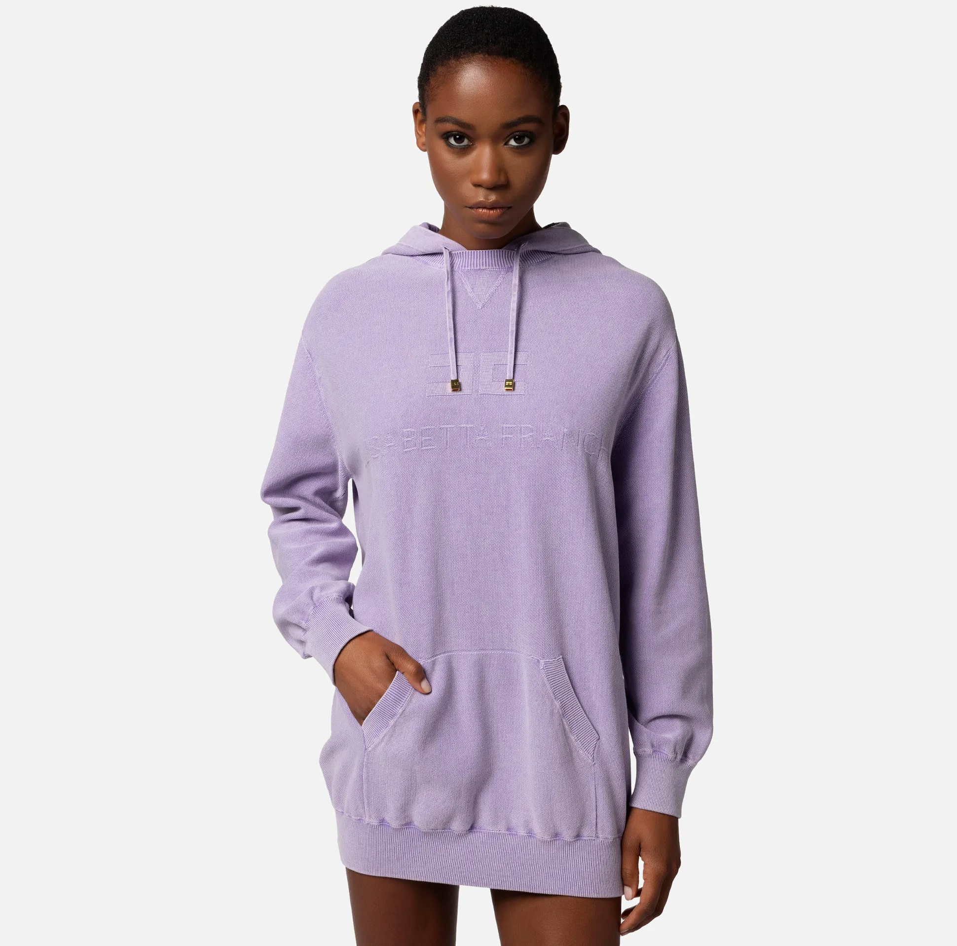 Elisabetta Franchi Abiti^Abito Felpa In Cotone Stone Wash