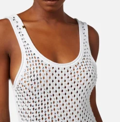 Elisabetta Franchi Abiti^Abito Lungo In Cotone Punto Rete Con Strass
