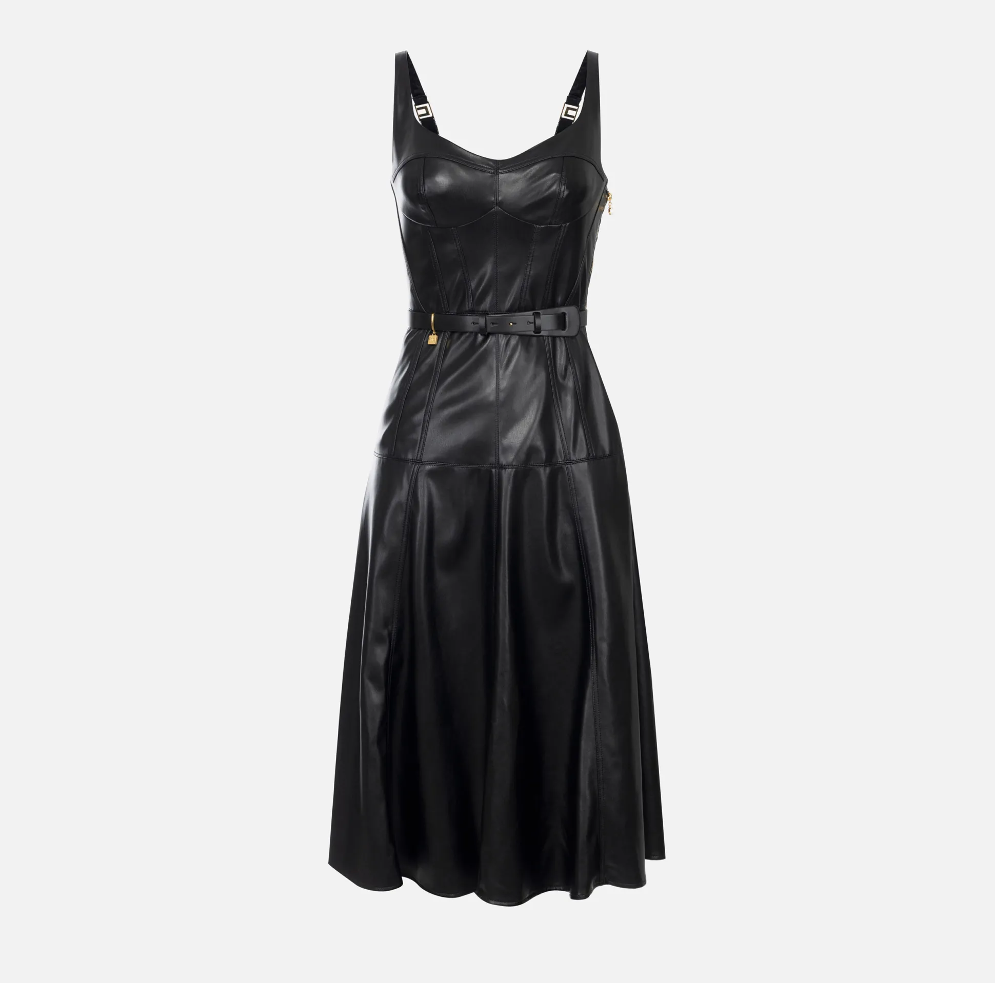 Elisabetta Franchi Abiti^Abito Midi Effetto Pelle Con Tagli Bustier