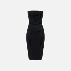 Elisabetta Franchi Abiti^Abito Midi In Crepe Con Fiocchi In Raso
