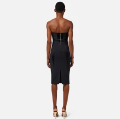 Elisabetta Franchi Abiti^Abito Midi In Crepe Con Fiocchi In Raso