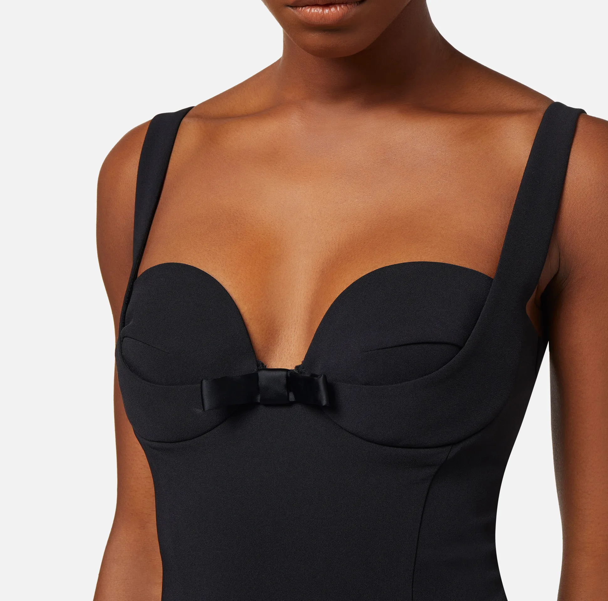 Elisabetta Franchi Abiti^Abito Midi In Crepe Con Fiocchi