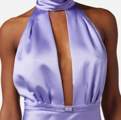 Elisabetta Franchi Abiti^Abito Midi In Raso Con Gonna Asimmetrica