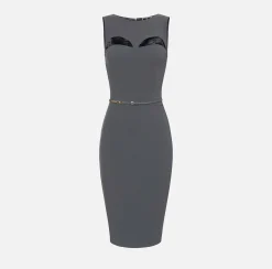 Elisabetta Franchi Abiti^Abito Midi In Tessuto Tecnico Con Cintura E Cut Out