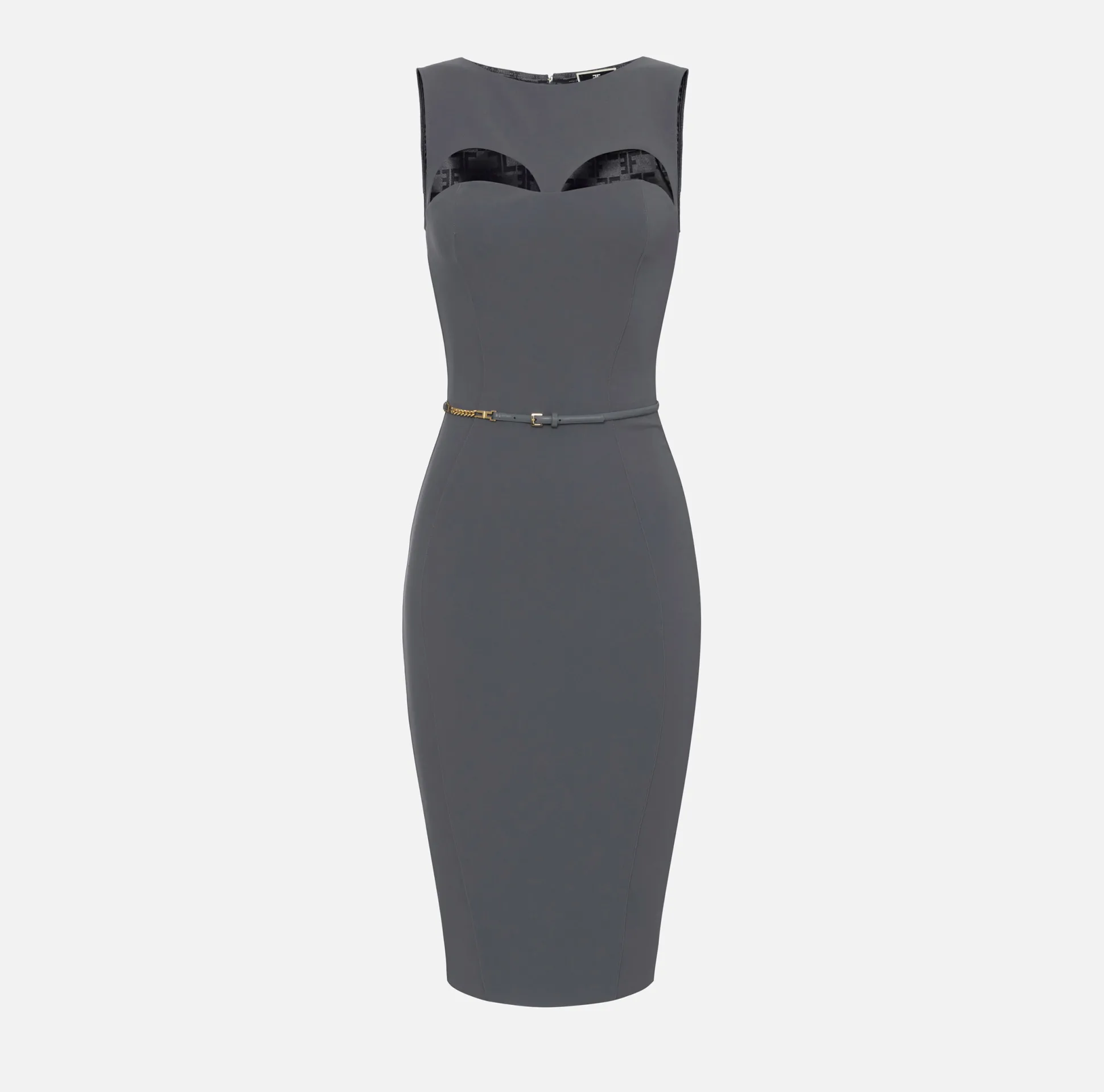 Elisabetta Franchi Abiti^Abito Midi In Tessuto Tecnico Con Cintura E Cut Out