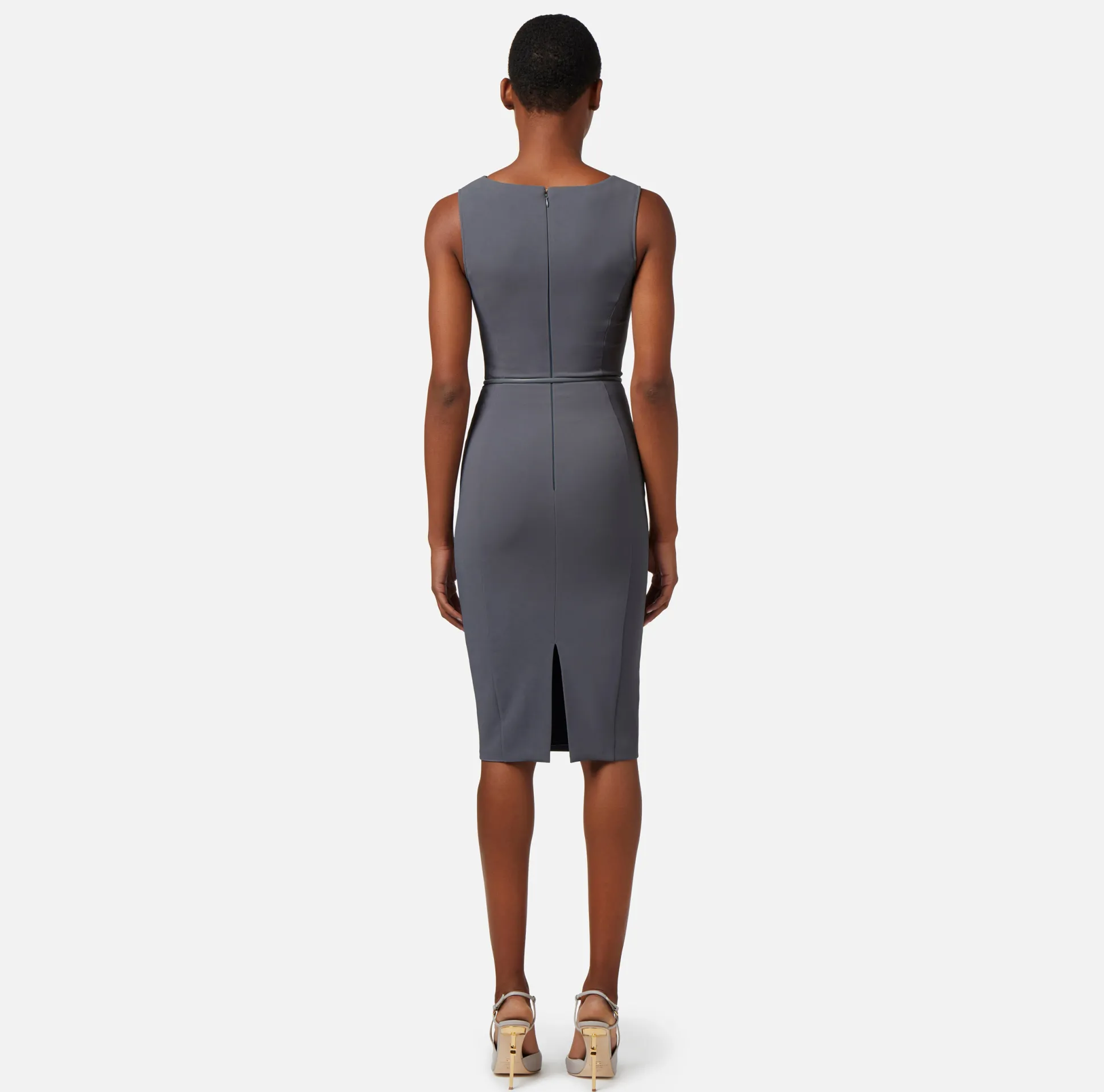 Elisabetta Franchi Abiti^Abito Midi In Tessuto Tecnico Con Cintura E Cut Out