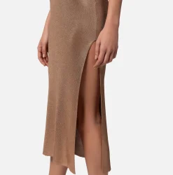 Elisabetta Franchi Abiti^Abito Midi In Viscosa Laminata Con Charms