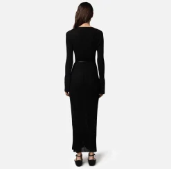 Elisabetta Franchi Abiti^Abito Midi In Viscosa Lucida A Coste