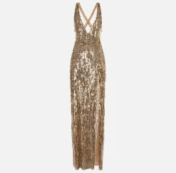Elisabetta Franchi Abiti^Abito Red Carpet Con Frange Di Perline E Paillettes