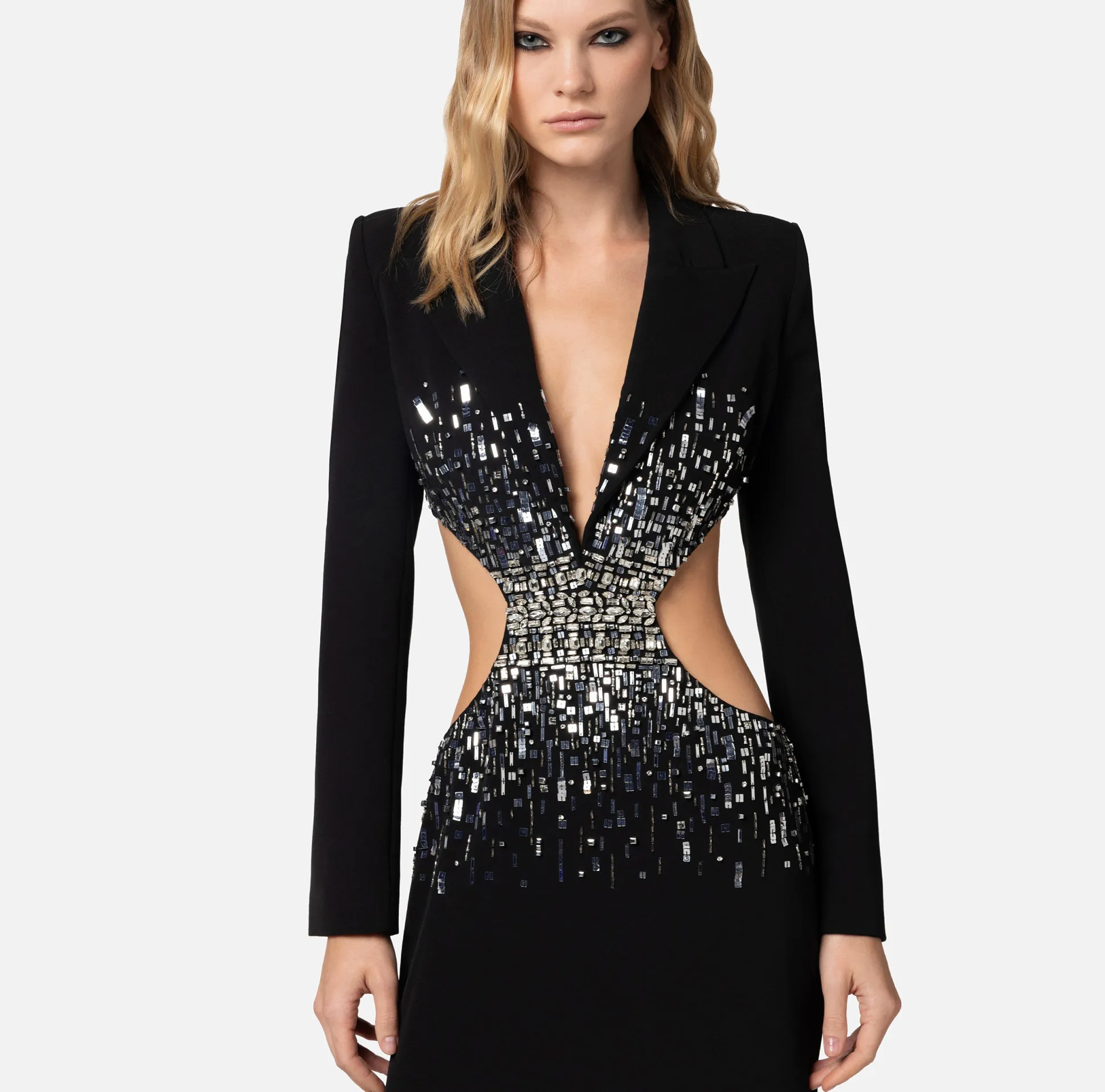 Elisabetta Franchi Abiti^Abito Red Carpet In Crepe Con Cut Out E Ricamo
