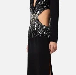 Elisabetta Franchi Abiti^Abito Red Carpet In Crepe Con Cut Out E Ricamo