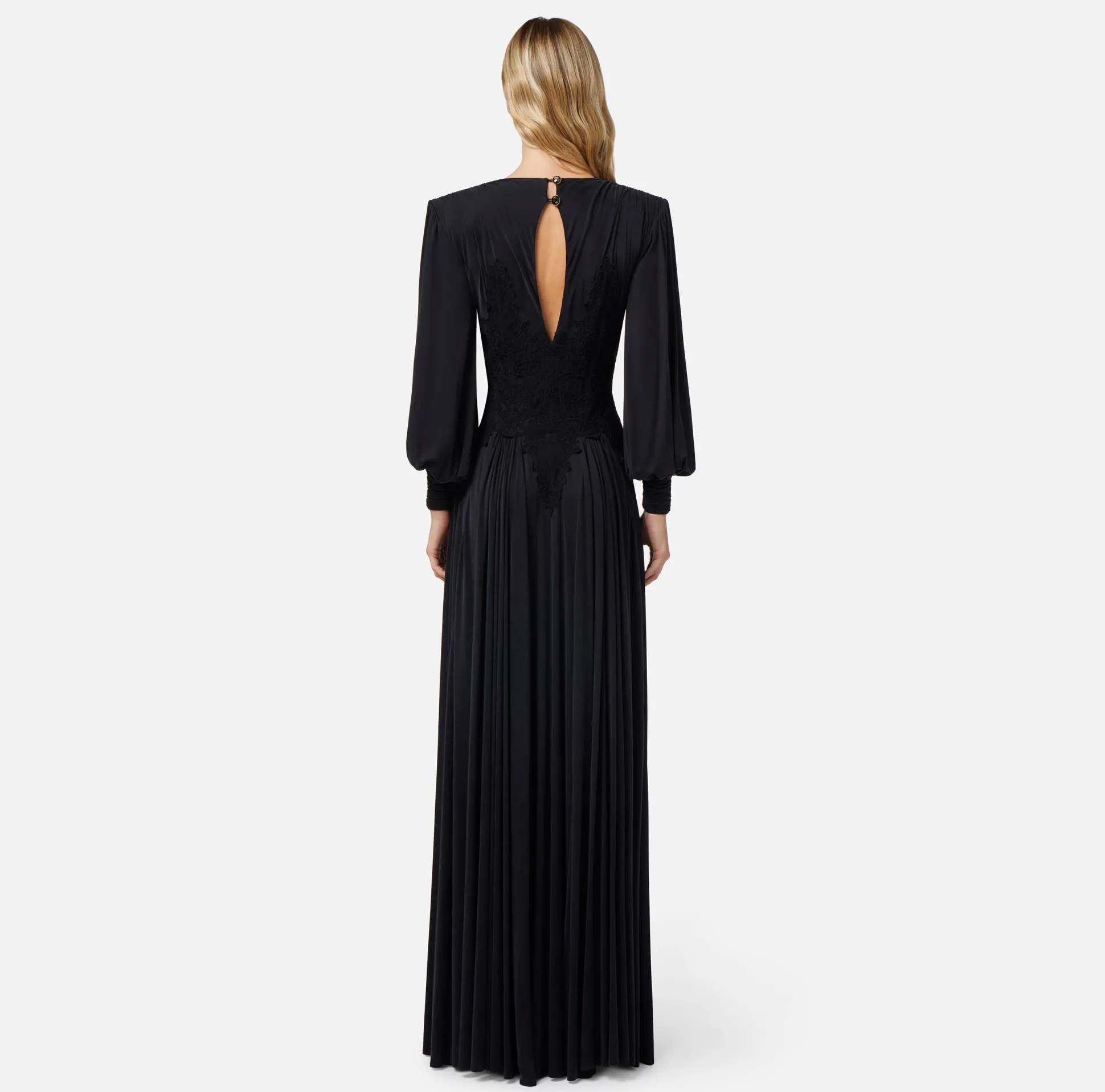 Elisabetta Franchi Red Carpet^Abito Red Carpet In Jersey Con Inserti In Pizzo