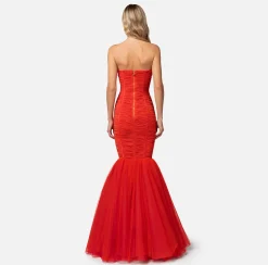 Elisabetta Franchi Abiti^Abito Red Carpet In Jersey Con Balza Di Tulle