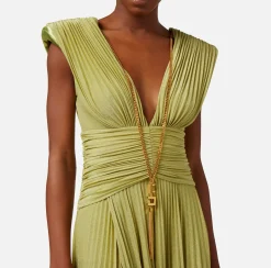 Elisabetta Franchi Abiti^Abito Red Carpet In Jersey Lurex Con Collana
