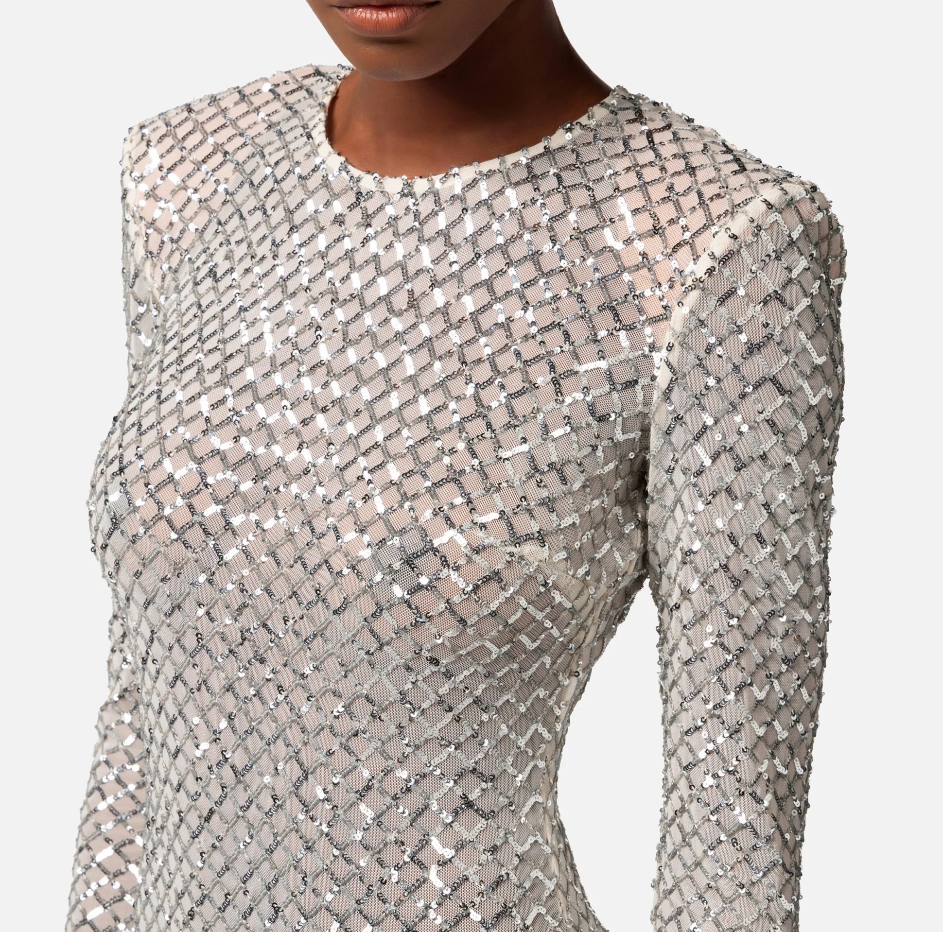 Elisabetta Franchi Abiti^Abito Red Carpet In Paillettes Chevron