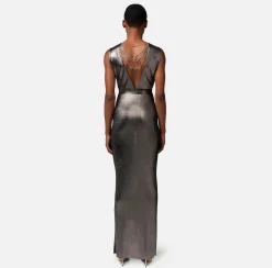 Elisabetta Franchi Abiti^Abito Red Carpet In Viscosa Laminata Con Collana