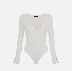Elisabetta Franchi Top, T-Shirt & Body^Body A Maniche Lunghe In Maglia A Coste