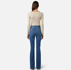 Elisabetta Franchi Top, T-Shirt & Body^Body A Maniche Lunghe In Viscosa Punto Traforato
