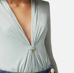 Elisabetta Franchi Top, T-Shirt & Body^Body In Jersey Lurex Con Scollatura