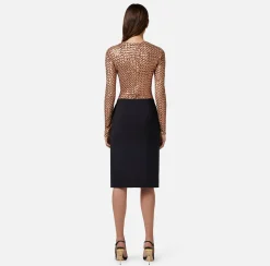 Elisabetta Franchi Top, T-Shirt & Body^Body In Paillettes Chevron