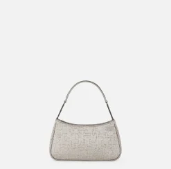 Elisabetta Franchi Borse A Spalla^Borsa A Spalla In Tweed Lurex Con Lettering Di Strass
