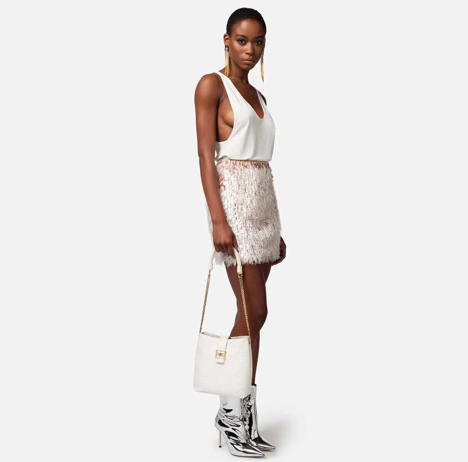 Elisabetta Franchi Borse A Tracolla^Borsa A Tracolla In Rafia Jacquard