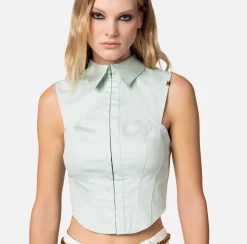 Elisabetta Franchi Camicie E Bluse^Camicia A Bustier In Popeline Di Cotone
