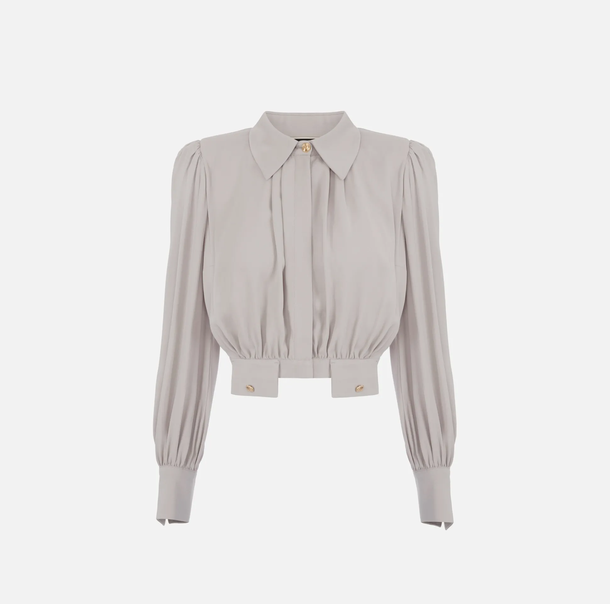 Elisabetta Franchi Camicie E Bluse^Camicia Cropped In Georgette Di Viscosa