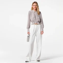 Elisabetta Franchi Camicie E Bluse^Camicia Cropped In Georgette Di Viscosa