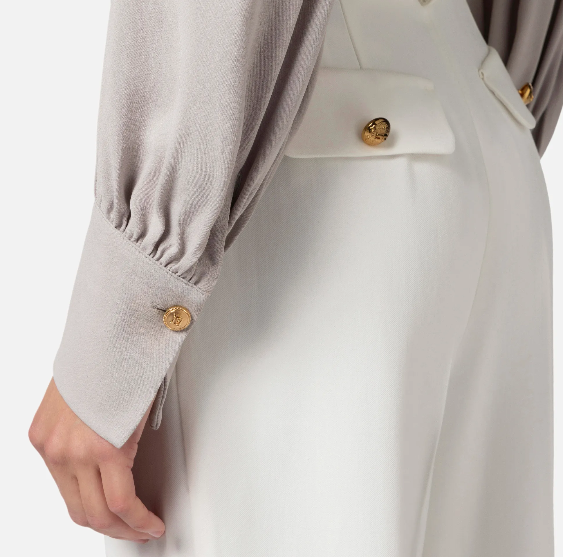 Elisabetta Franchi Camicie E Bluse^Camicia Cropped In Georgette Di Viscosa