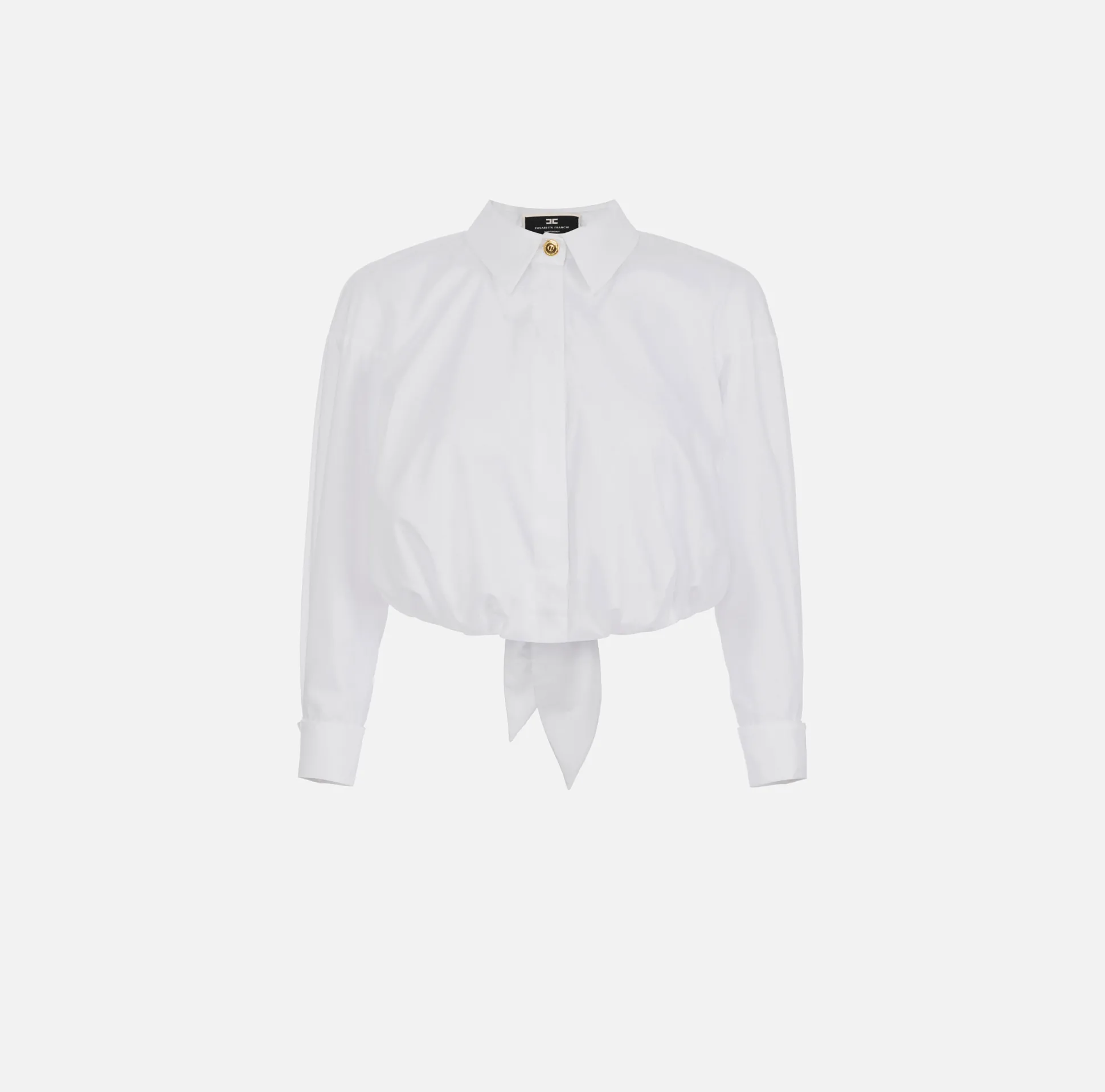 Elisabetta Franchi Camicie E Bluse^Camicia Cropped In Popeline Di Cotone