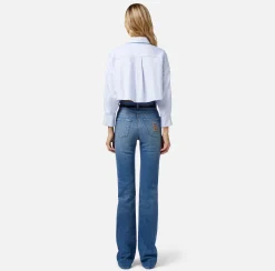 Elisabetta Franchi Camicie E Bluse^Camicia Cropped In Popeline Di Cotone