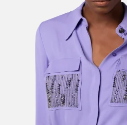 Elisabetta Franchi Camicie E Bluse^Camicia In Georgette Di Viscosa Con Tasche Ricamate