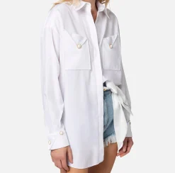 Elisabetta Franchi Camicie E Bluse^Camicia In Popeline Di Cotone Con Tasche