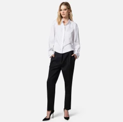 Elisabetta Franchi Camicie E Bluse^Camicia In Popeline Di Cotone Con Arricciatura