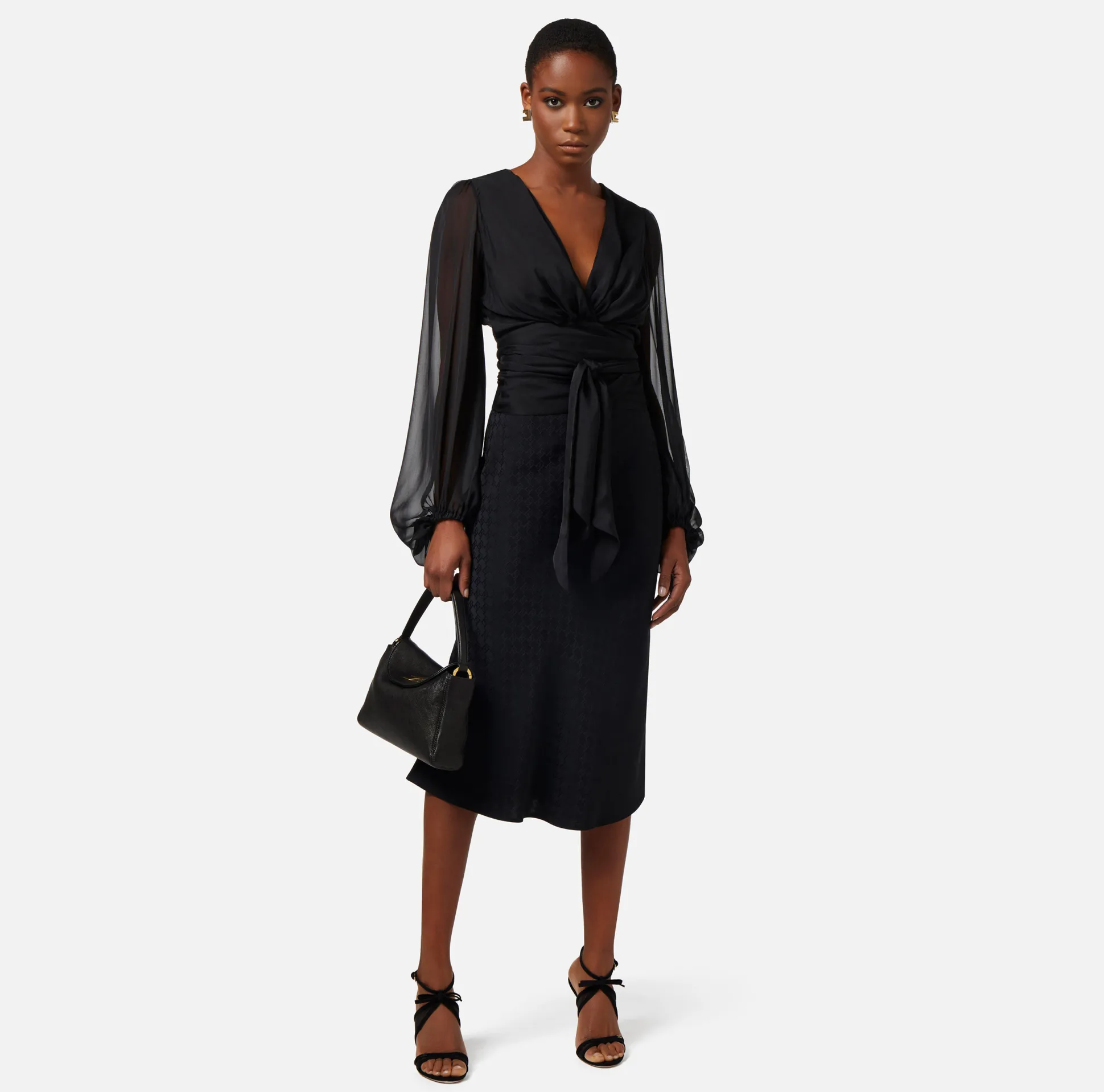 Elisabetta Franchi Camicie E Bluse^Camicia In Voile Di Seta Con Fusciacca