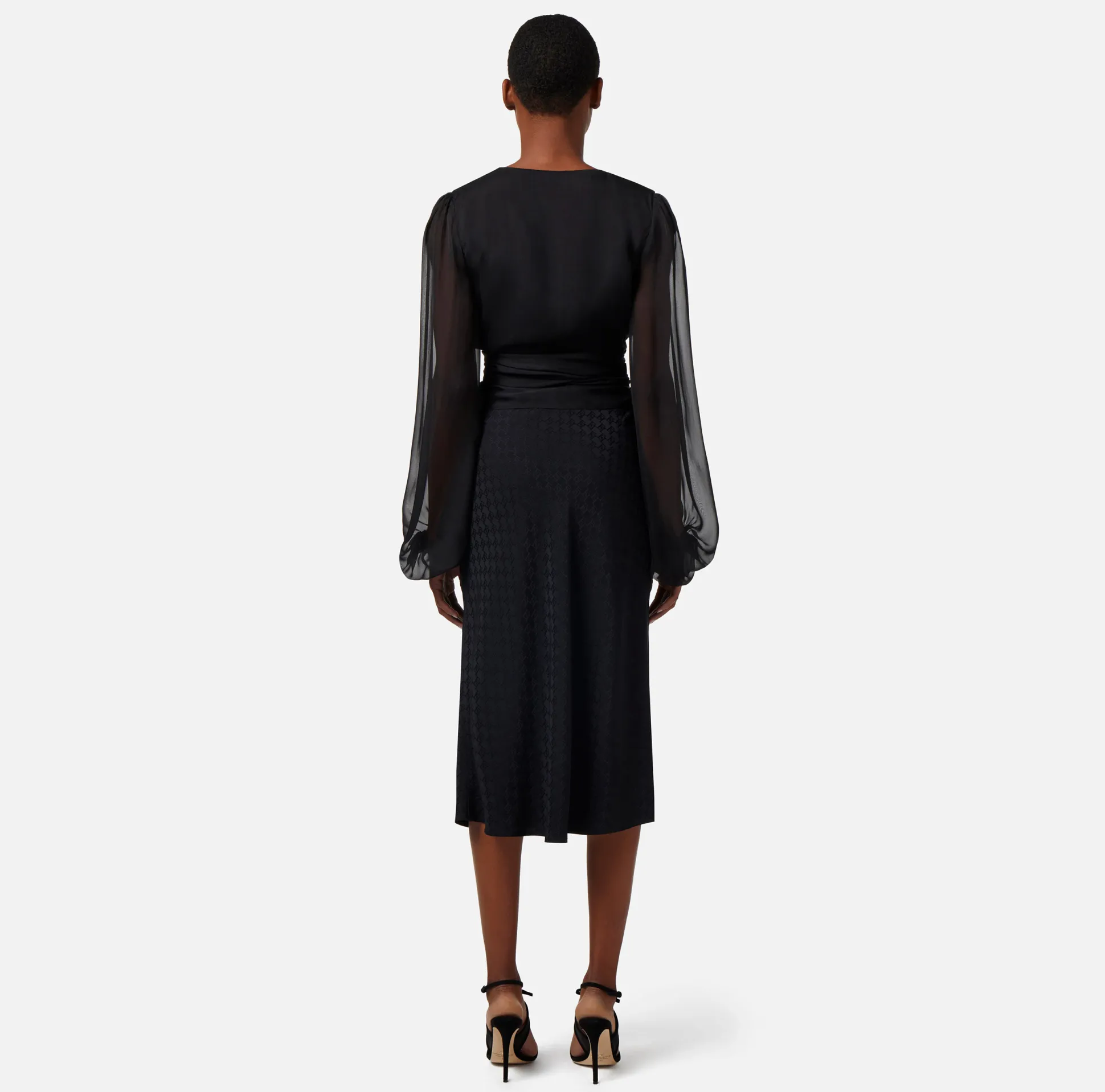 Elisabetta Franchi Camicie E Bluse^Camicia In Voile Di Seta Con Fusciacca
