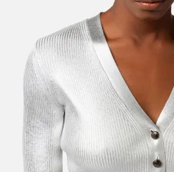 Elisabetta Franchi Maglieria E Felpe^Cardigan Cropped In Viscosa Laminata