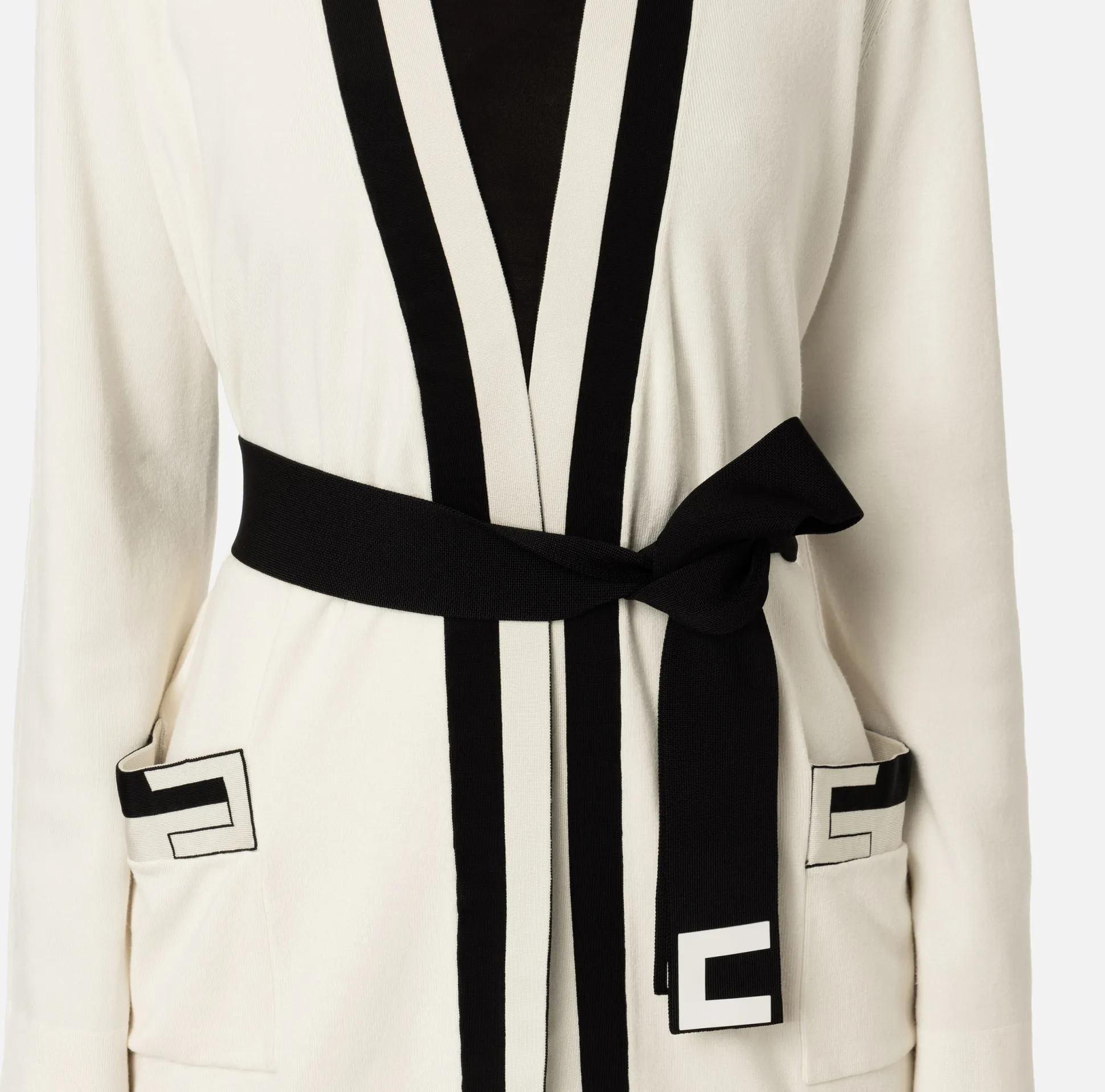 Elisabetta Franchi Maglieria E Felpe^Cardigan Kimono In Viscosa Jacquard