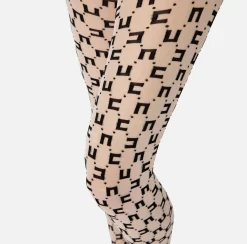 Elisabetta Franchi Mostra Tutti^Collant Con Logo Doppia C