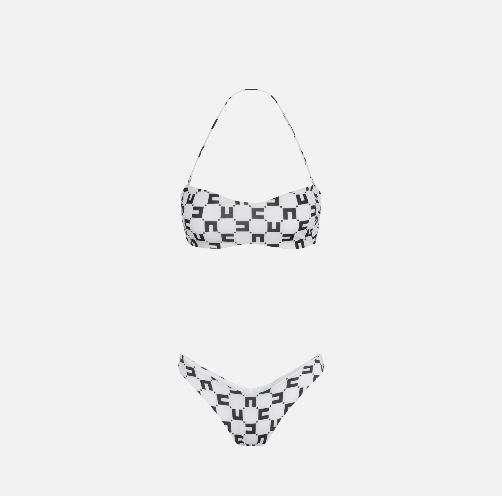 Elisabetta Franchi Beachwear^Costume A Due Pezzi In Lycra Stampa Logo Doppia C