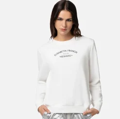 Elisabetta Franchi Maglieria E Felpe^Felpa Girocollo In Cotone Con Stampa Logo