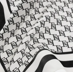 Elisabetta Franchi Mostra Tutti^Foulard Medio In Twill Di Seta Stampa Logo