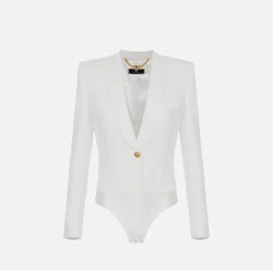 Elisabetta Franchi Top, T-Shirt & Body^Giacca A Body In Crepe Con Rever Sciallato