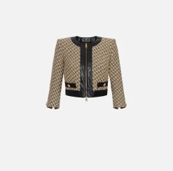 Elisabetta Franchi Giacche & Trench^Giacca Cropped In Rafia Jaquard