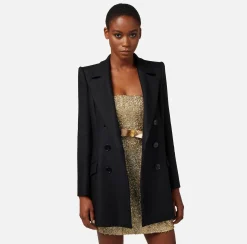 Elisabetta Franchi Giacche & Trench^Giacca Doppiopetto In Crepe