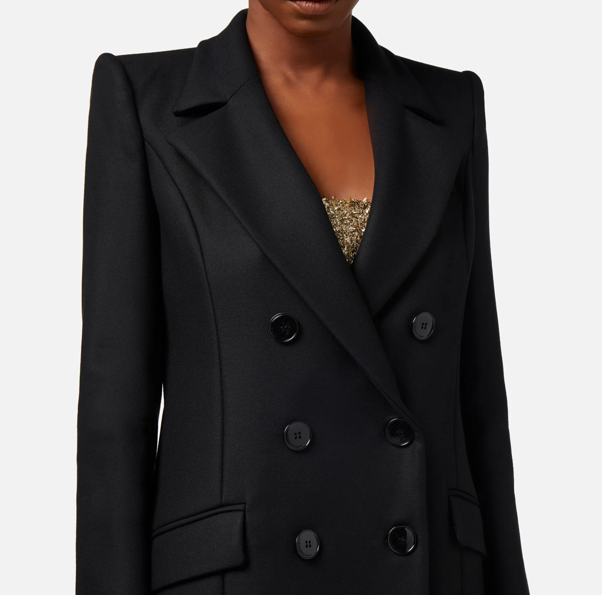 Elisabetta Franchi Giacche & Trench^Giacca Doppiopetto In Crepe