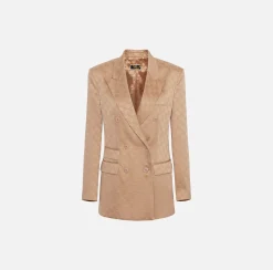 Elisabetta Franchi Giacche & Trench^Giacca Doppiopetto In Raso Jaquard