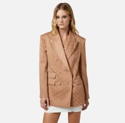 Elisabetta Franchi Giacche & Trench^Giacca Doppiopetto In Raso Jaquard