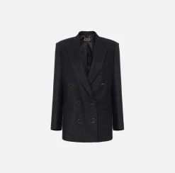 Elisabetta Franchi Giacche & Trench^Giacca Doppiopetto In Tweed Laminato